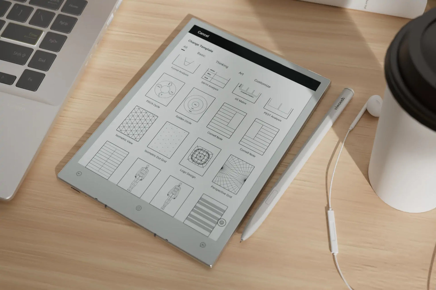 Cornell Note Taking Template on Viwoods