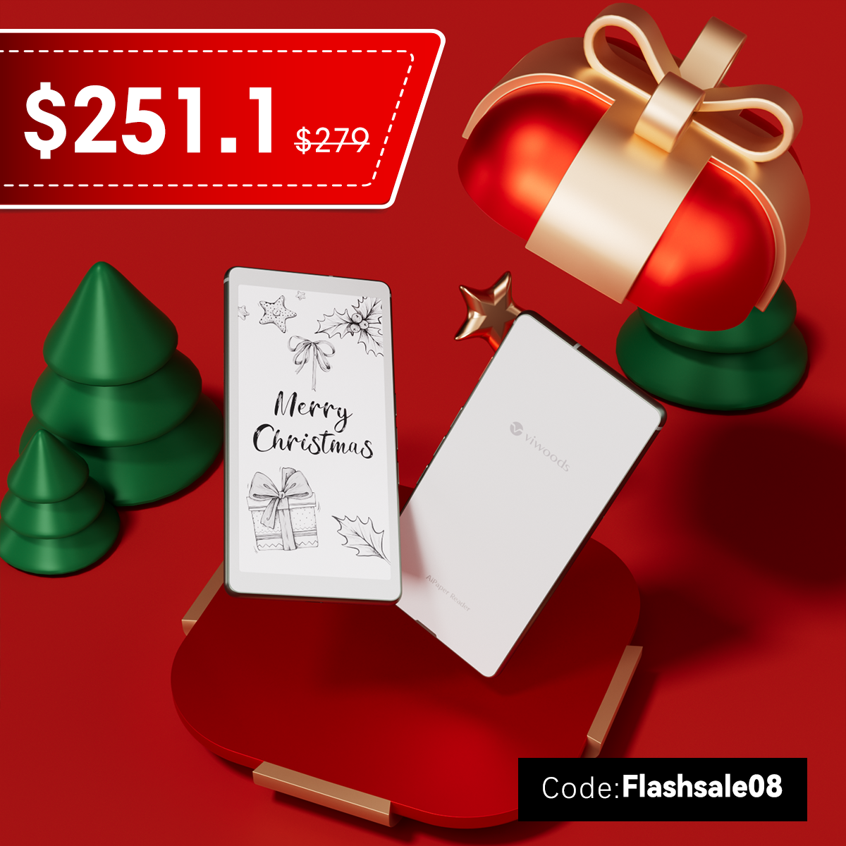 Viwoods AiPaper Reader: Android eReader, AI, 138 g, E Ink