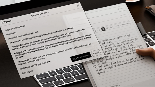 E Ink Tablet for Project Handoffs: Review Notes, Open Issues and Next Steps