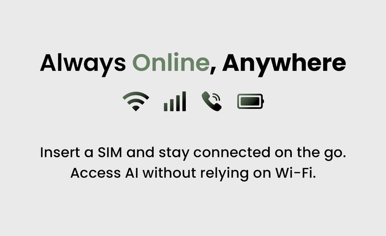 Advertisement for a device with connectivity features on a light gray background