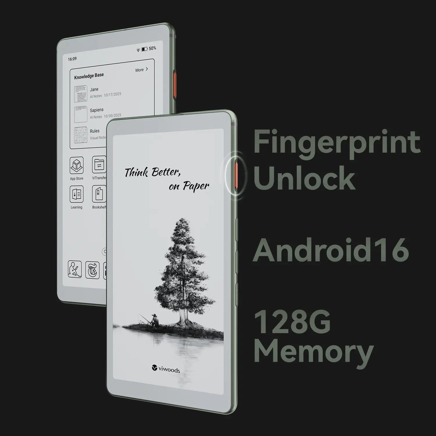 Viwoods AiPaper Reader: Android eReader, AI, 138 g, E Ink